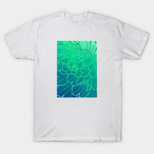 blue and green botanical pattern T-Shirt